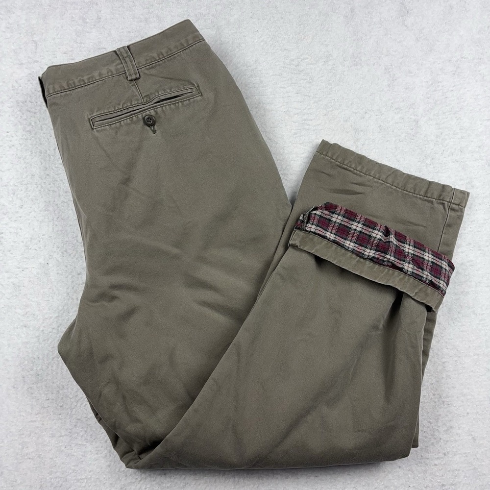 Eddie Bauer Flannel Lined Pants Men's 40x32 (Fits 38x30) Relaxed Fit Vintage
